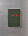 Merci - Carnet - Kaki & Rouge