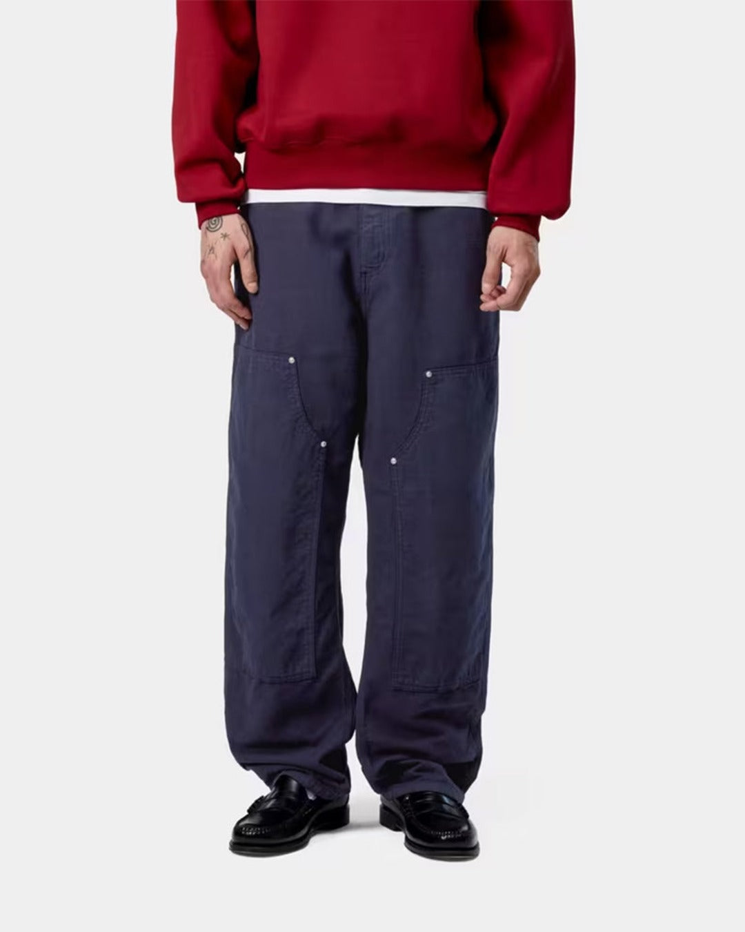 Carhartt WIP - Pantalon Walter Double Knee - Navy Garment Dyed