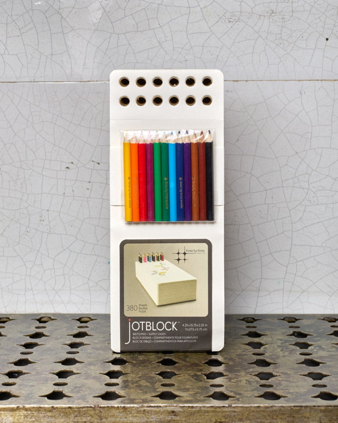 Three By Three - Set Bloc À Dessin Et Crayons De Couleurs