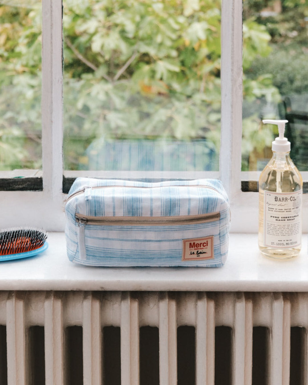 Merci - Toiletry bag - Primary Blue Canvas Stripes
