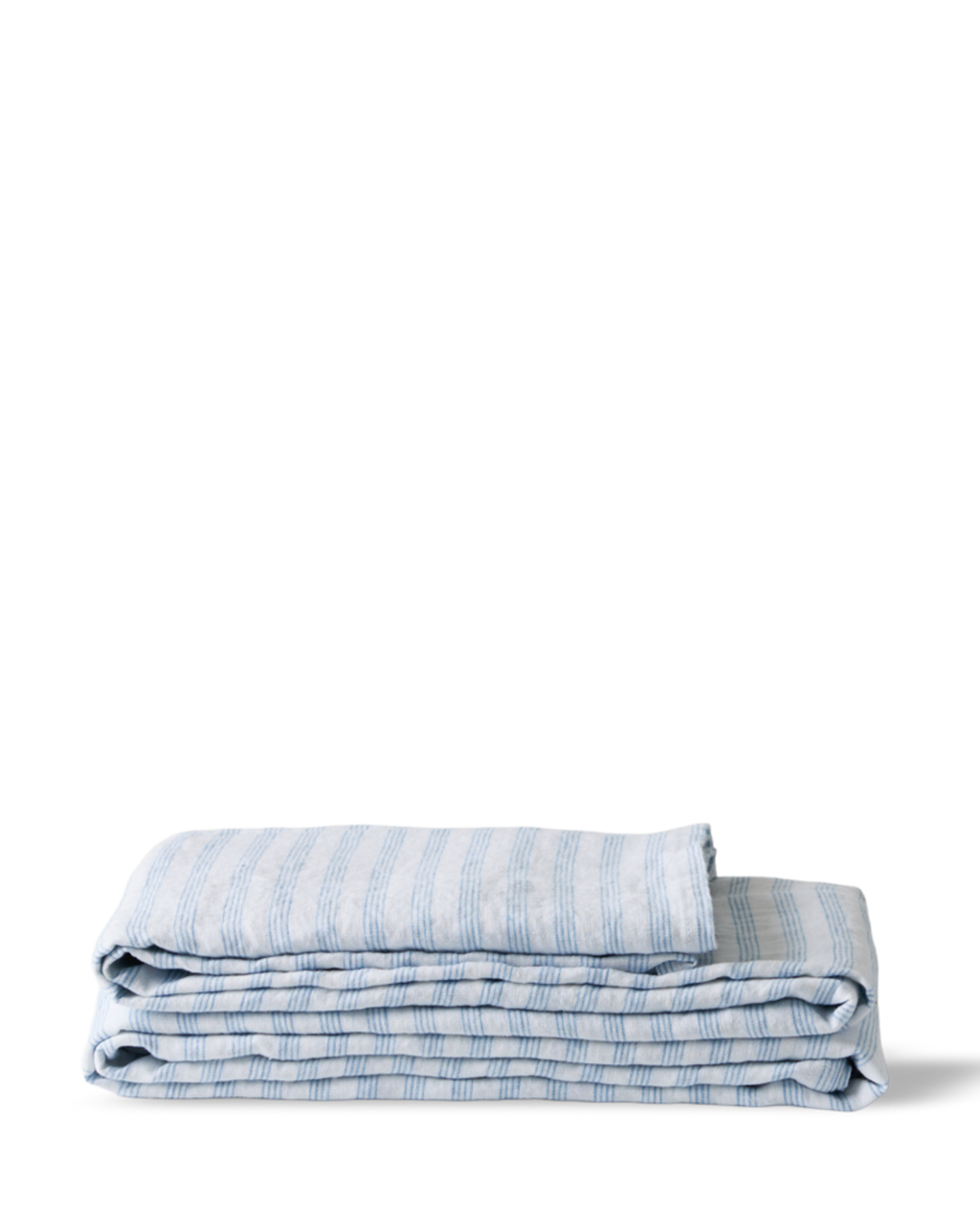 Merci - Washed linen tablecloth - Primary Blue Paintbrush Stripes