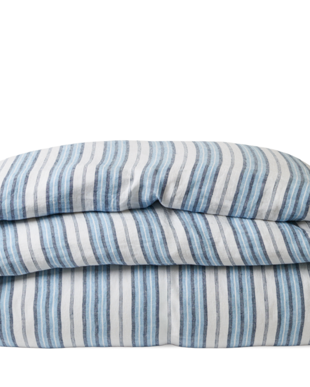 Merci - Housse De Couette En Lin Lavé - Rayures Palette Bleu Primaire