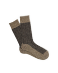 Chaussettes Merci Paris Anonymous ISM en laine beige et marron avec motif chevrons jacquard et maille épaisse