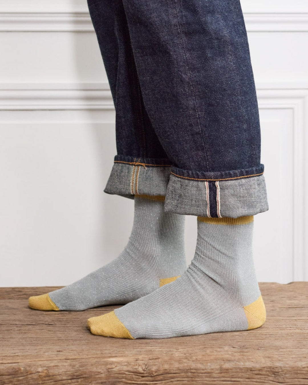 Merci - Chaussettes Lulu - Ciel & Jaune
