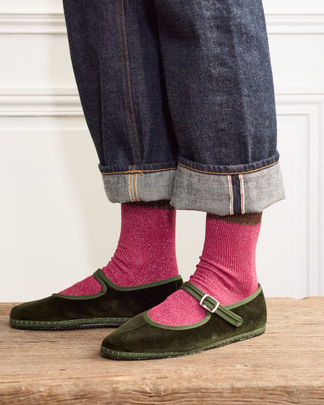 Merci - Chaussettes Lulu - Rose & Marron