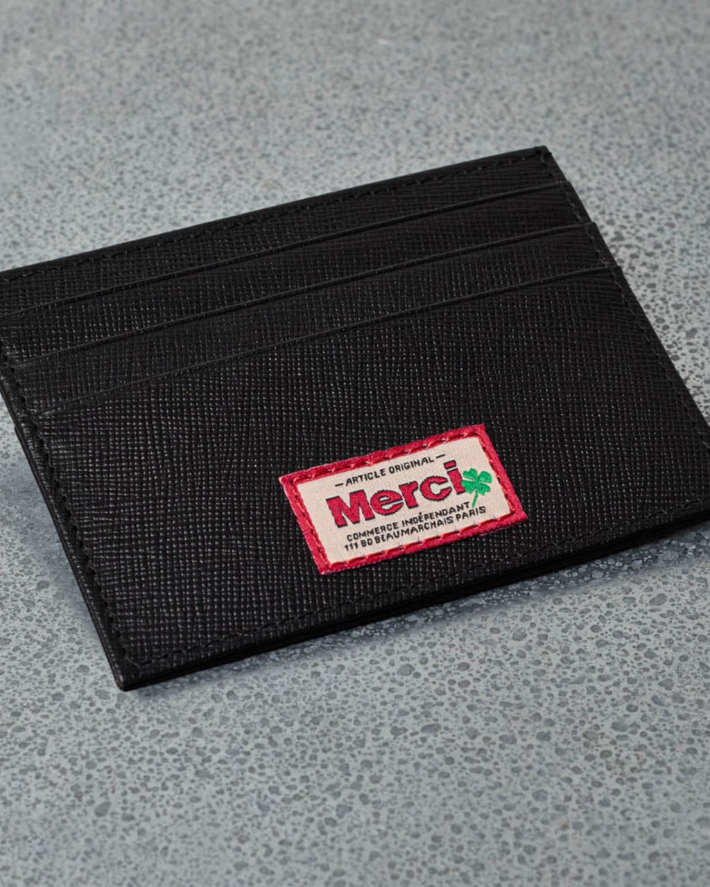 Merci - Porte Carte Plat - Noir