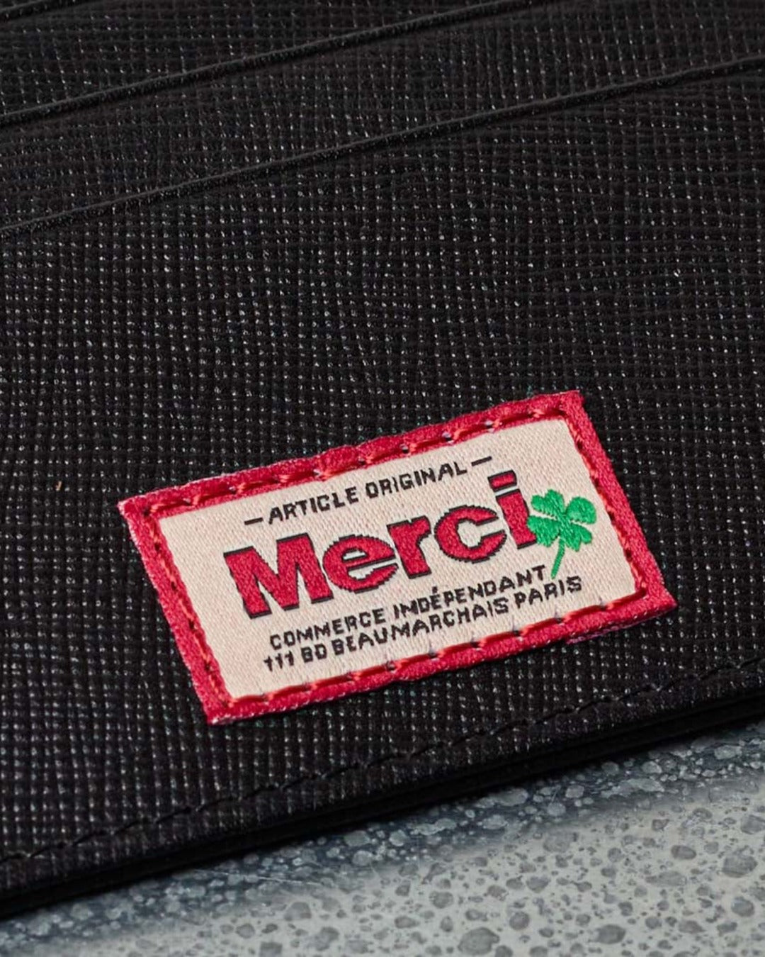 Merci - Porte Carte Plat - Noir