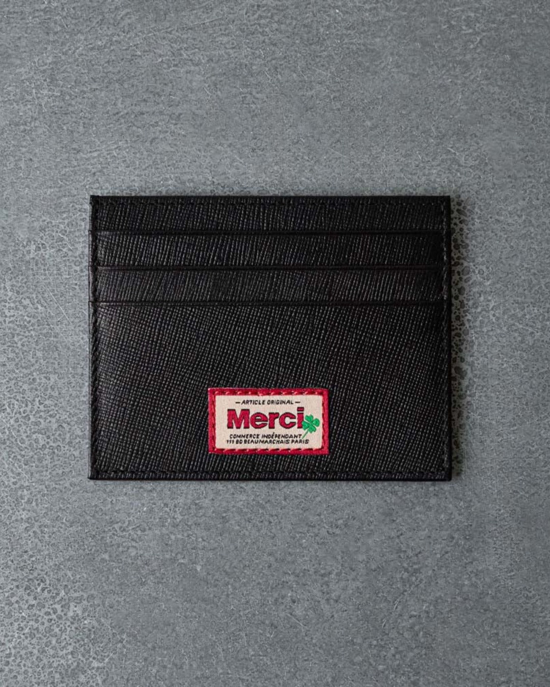 Merci - Porte Carte Plat - Noir