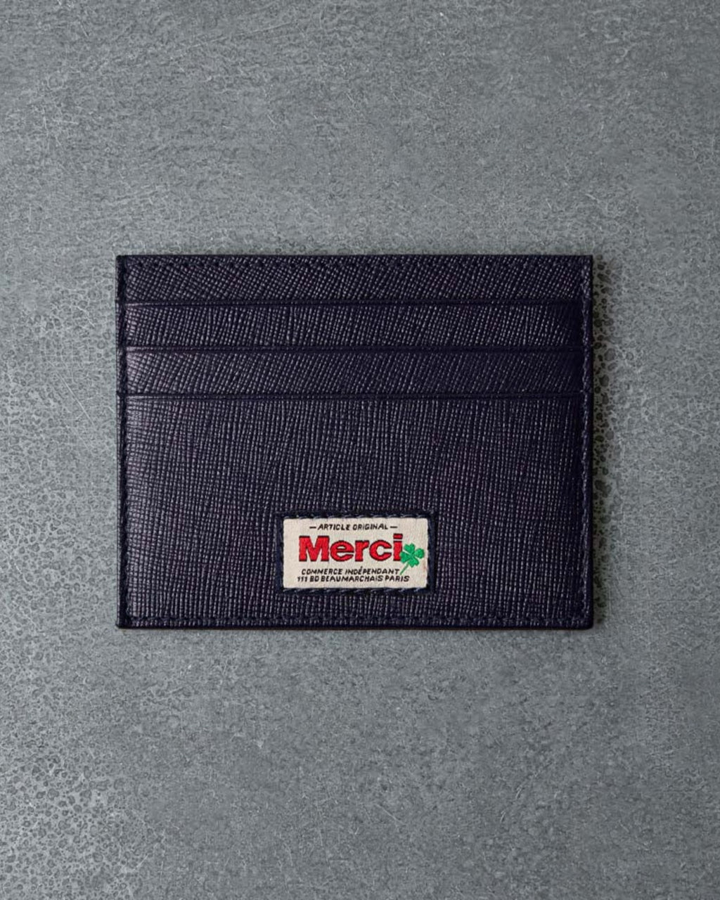 Merci - Flat Card Holder - Navy