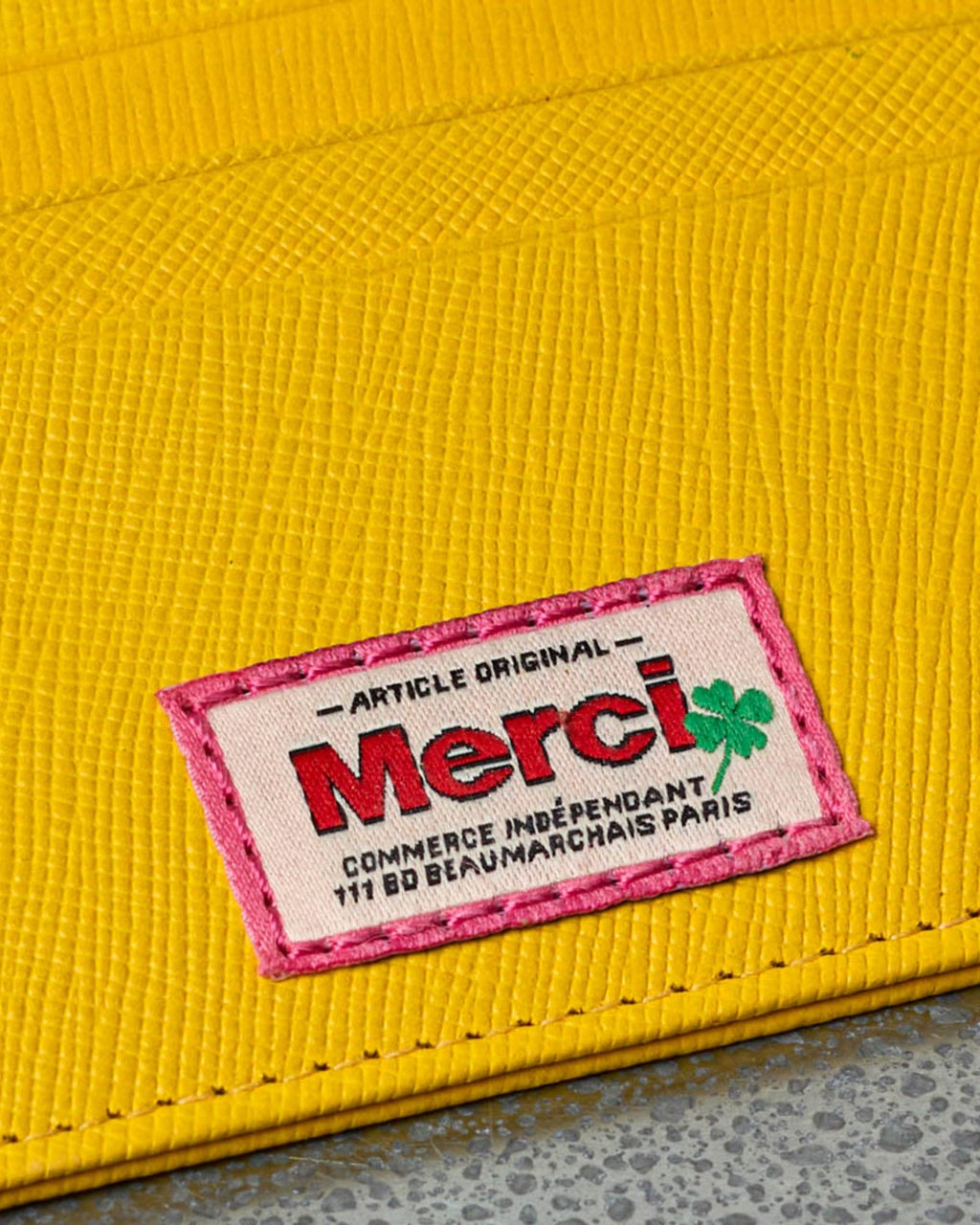 Merci - Flat Card Holder - Yellow