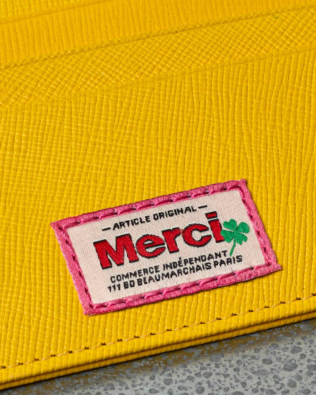 Merci - Flat Card Holder - Yellow