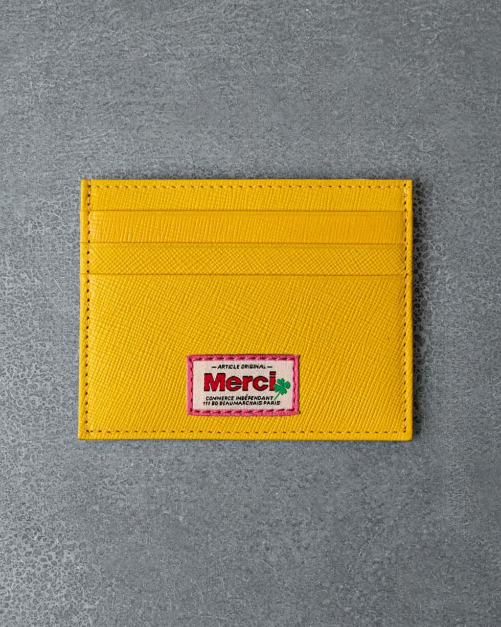 Merci - Flat Card Holder - Yellow