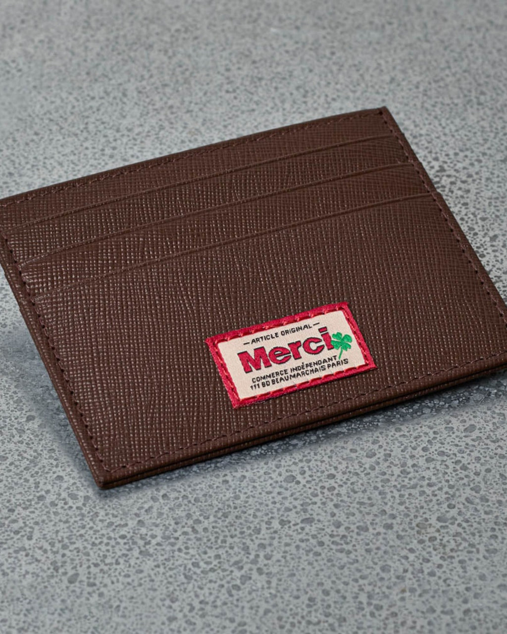 Merci - Flat Card Holder - Chocolate