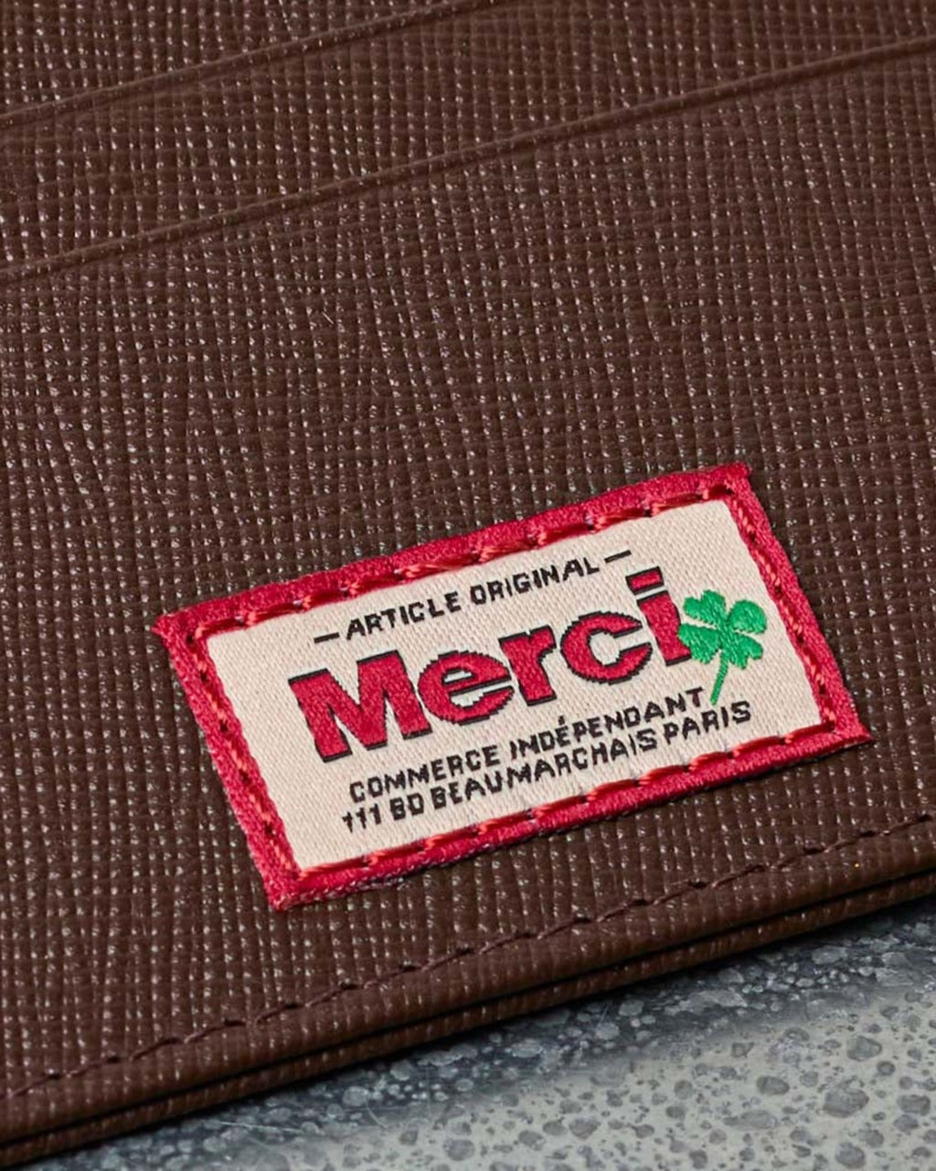 Merci - Flat Card Holder - Chocolate