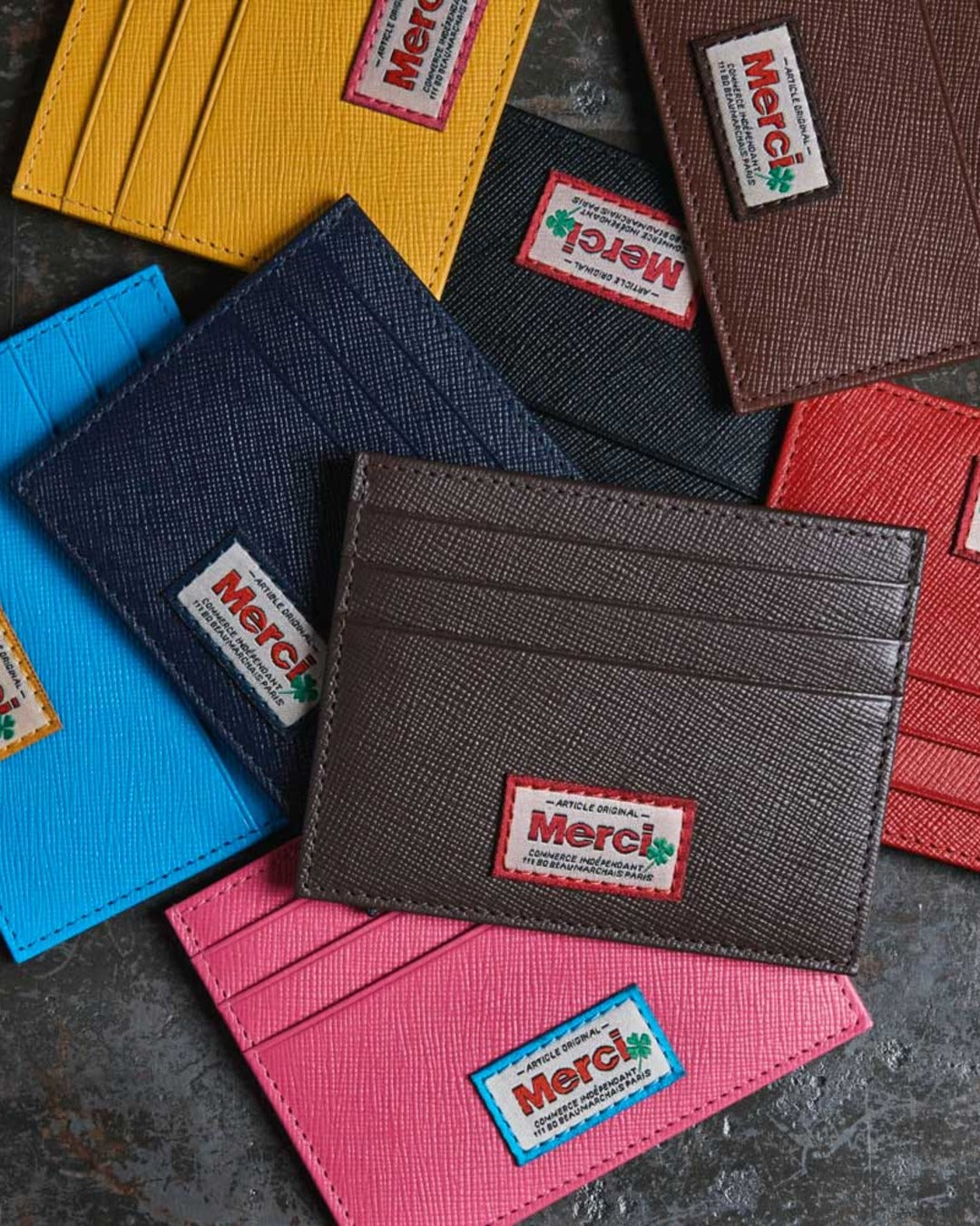 Merci - Flat Card Holder - Chocolate