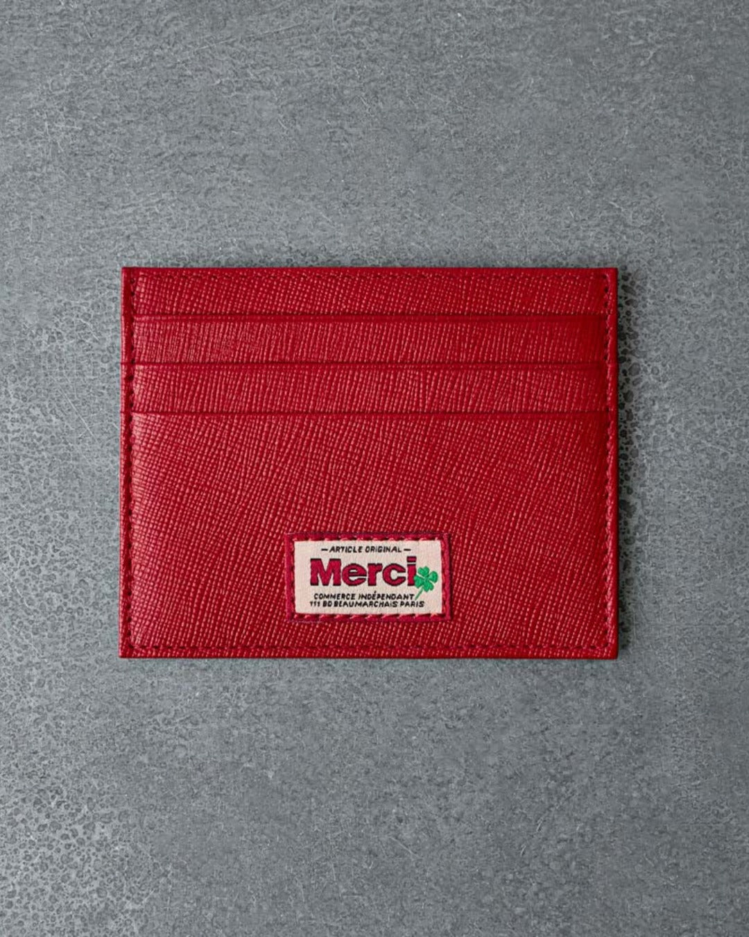 Merci - Flat Card Holder - Red