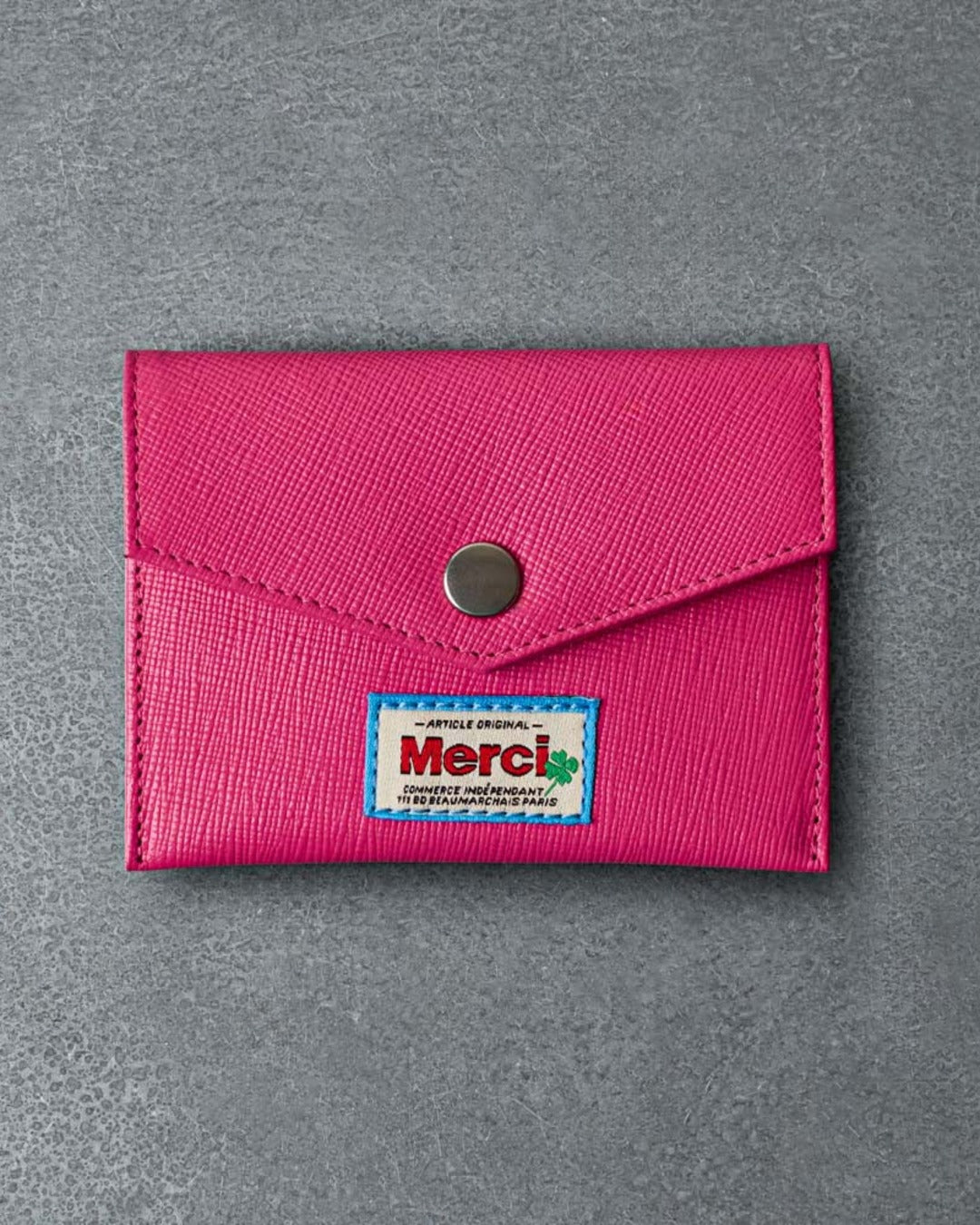 Merci - Porte Carte À Rabat - Rose