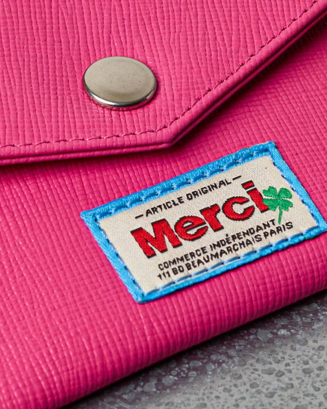 Merci - Porte Carte À Rabat - Rose