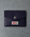Merci - Porte Carte À Rabat - Marine