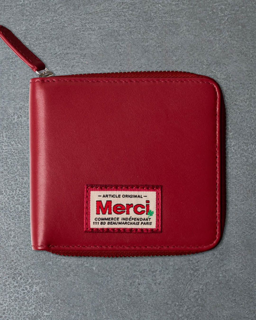 Merci - Porte Feuille Zip - Rouge