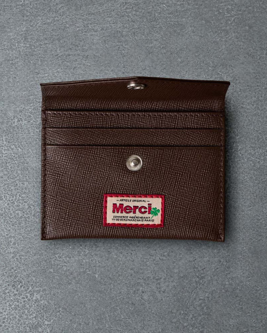 Merci - Porte Carte À Rabat - Chocolat