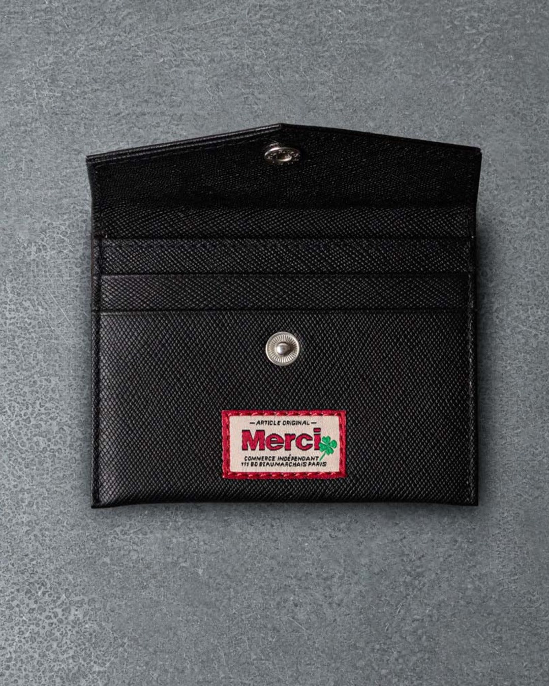 Merci - Porte Carte À Rabat - Noir