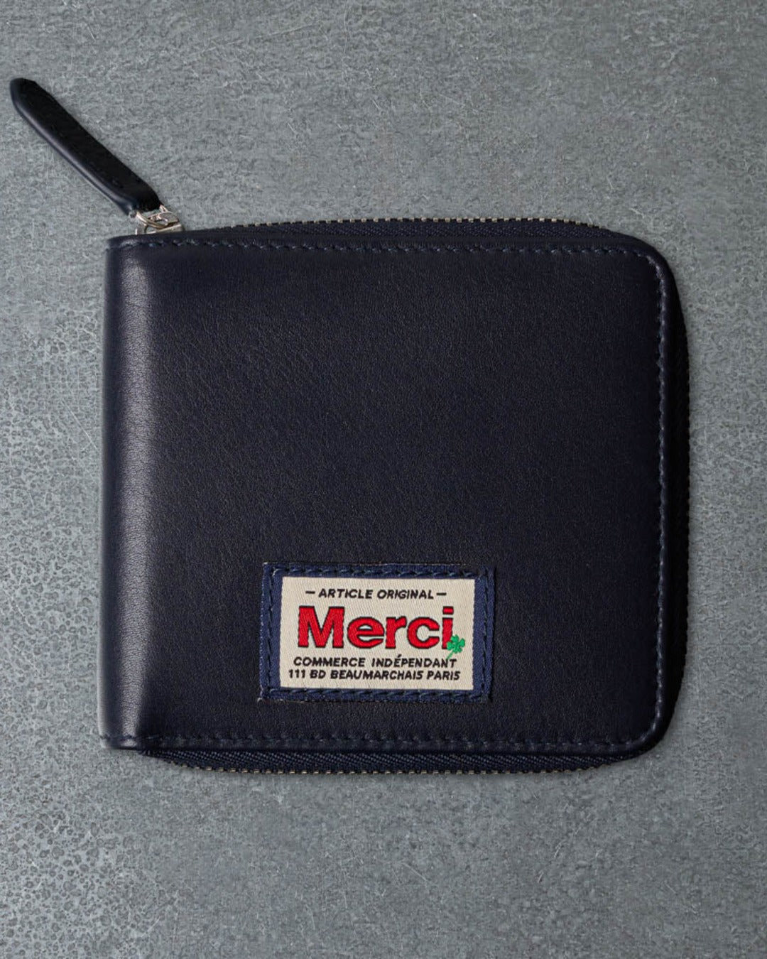 Merci - Porte Feuille Zip - Marine