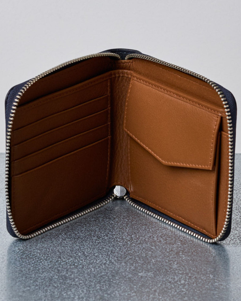 Merci - Porte Feuille Zip - Marine