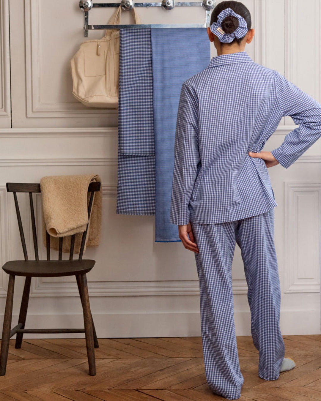 Merci - Pyjama En Coton - Carreaux Bleu