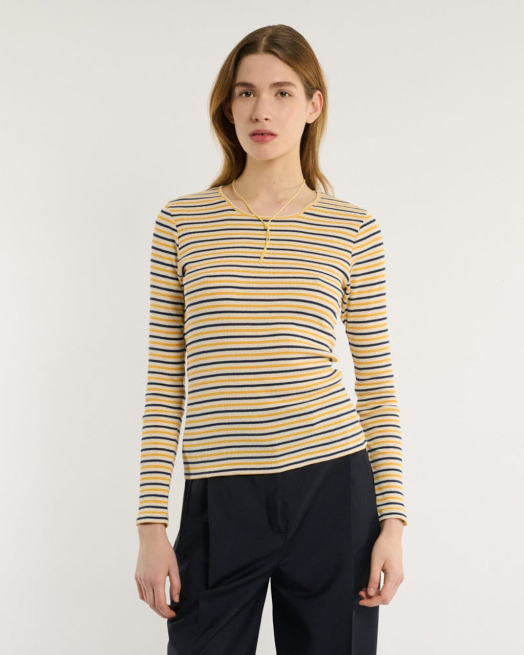 Merci - T-Shirt Carla - Marine & Jaune