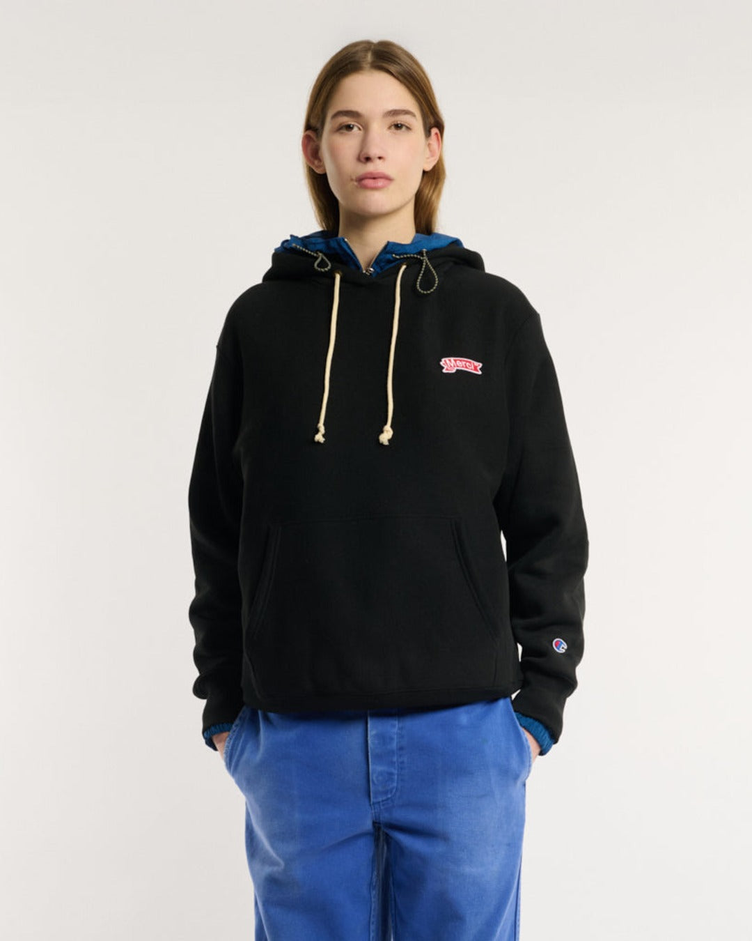 Merci x Champion - Sweat À Capuche Merci Patch - Noir