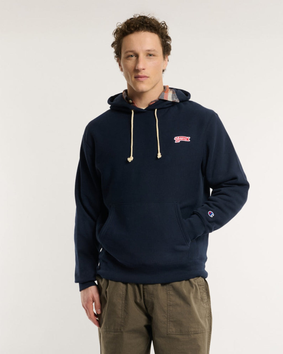 Merci x Champion - Merci Patch Hoodie - Navy