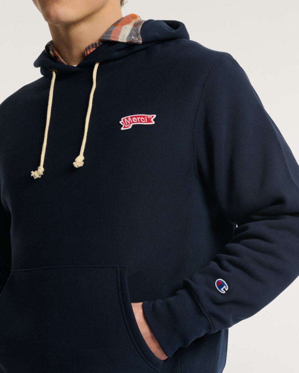 Merci x Champion - Merci Patch Hoodie - Navy