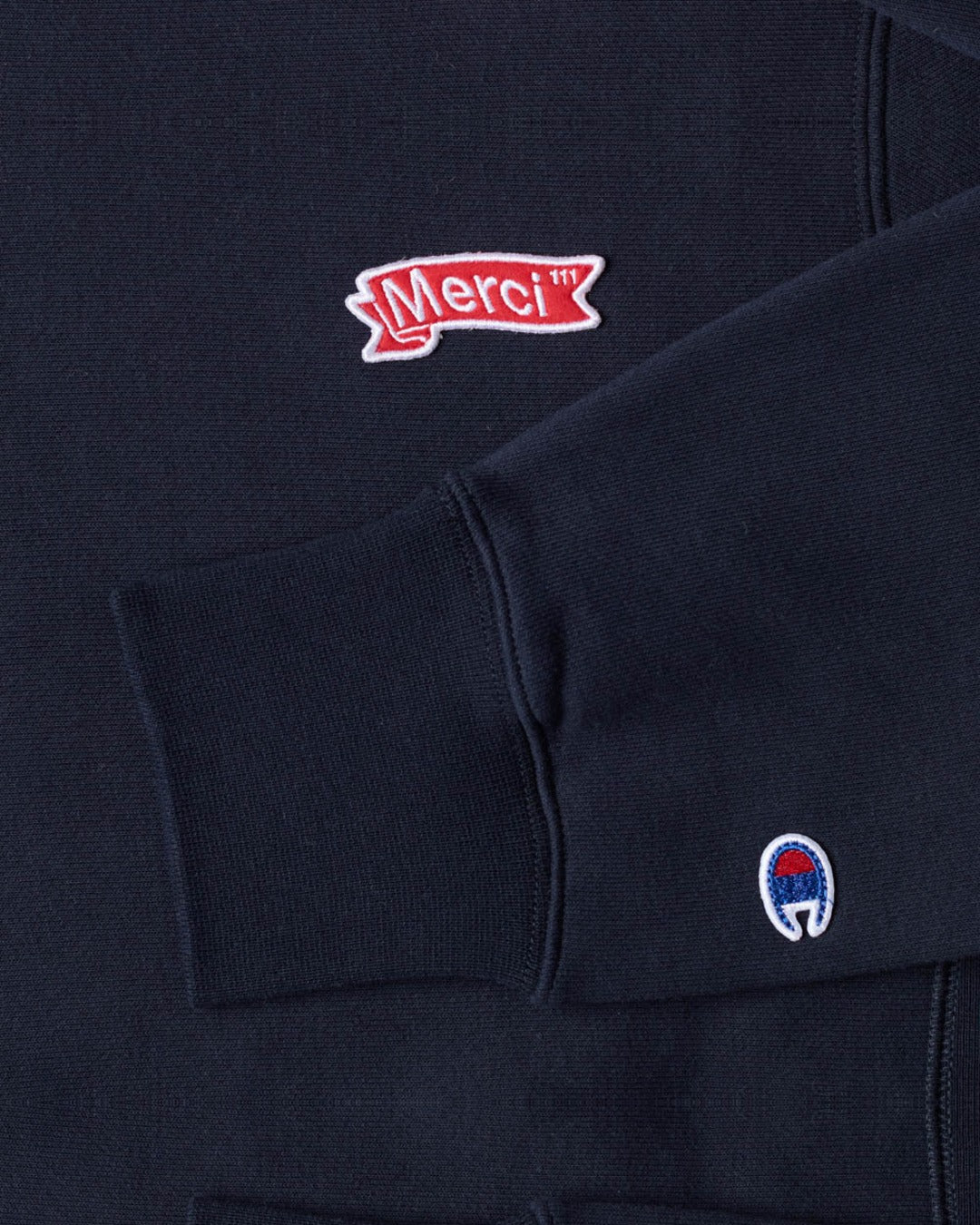 Merci x Champion - Merci Patch Hoodie - Navy