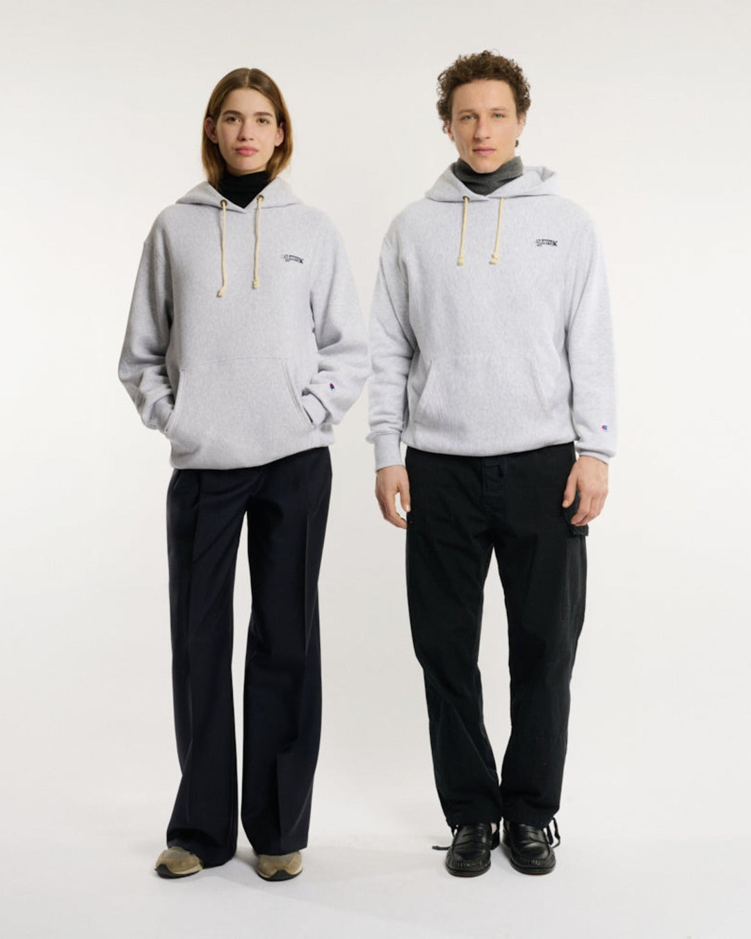 Merci x Champion - Sweat À Capuche Merci Patch- Gris