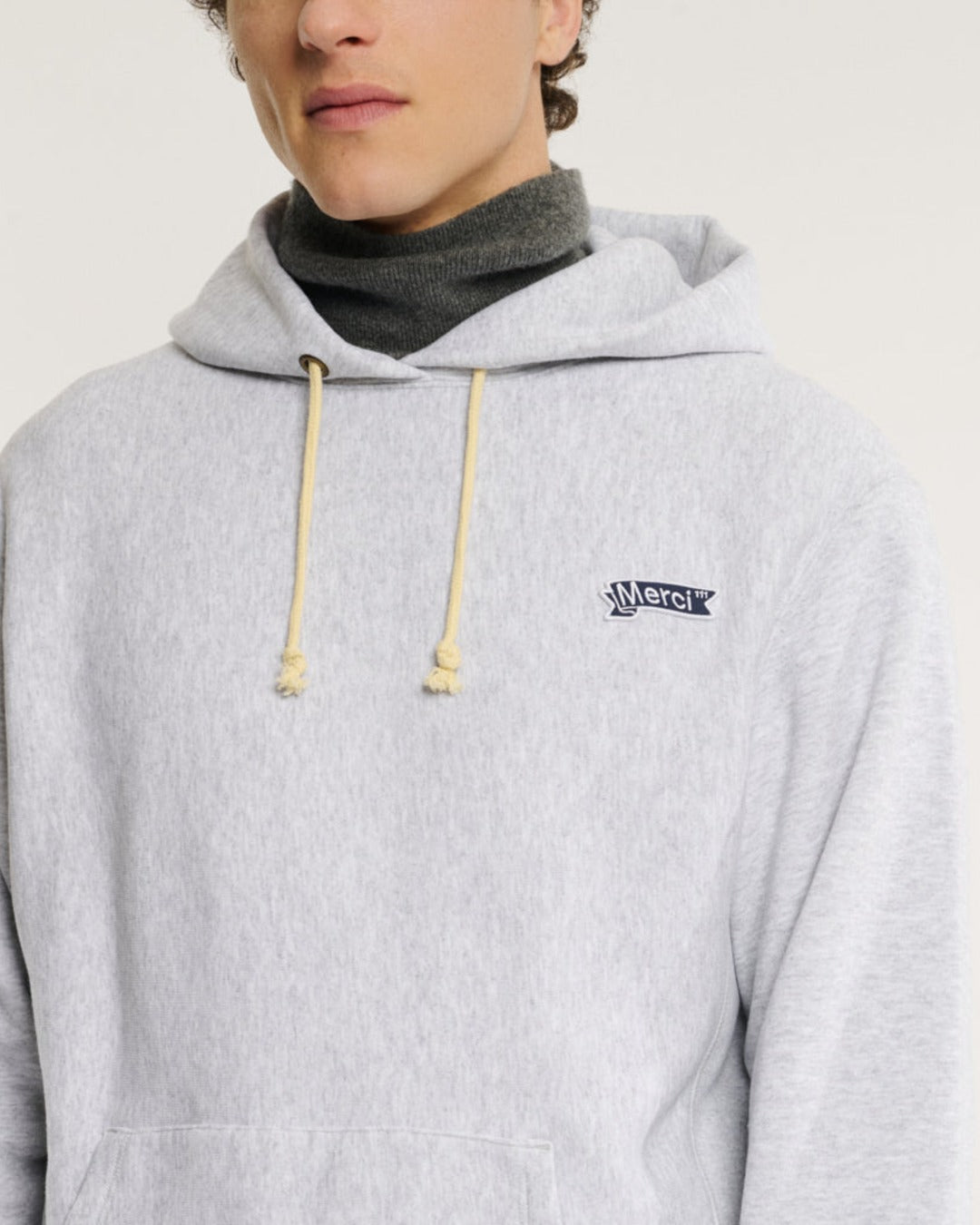 Merci x Champion - Sweat À Capuche Merci Patch- Gris