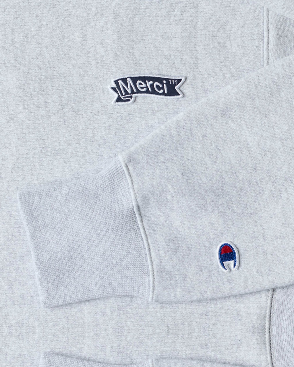 Merci x Champion - Sweat À Capuche Merci Patch- Gris