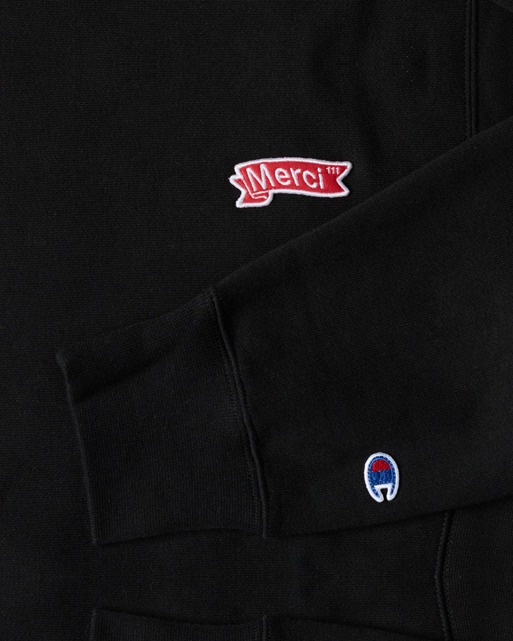 Merci x Champion - Merci Hoodie Patch Zip - Black