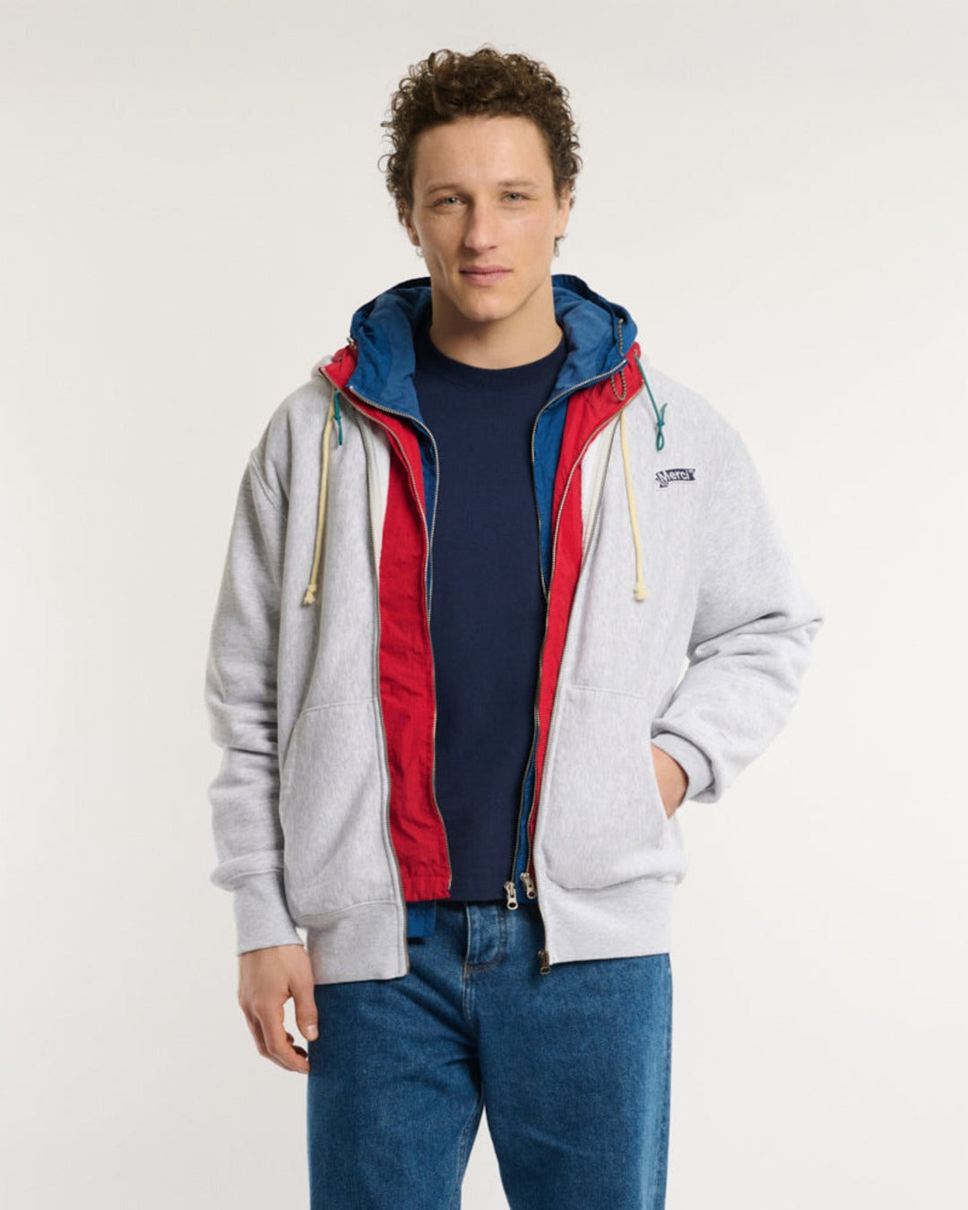 Merci x Champion - Sweat Full Zip Patch - Gris