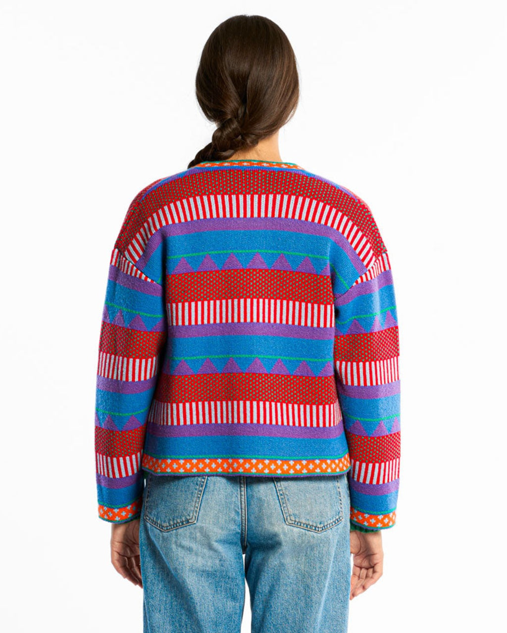 Au Vieux Campeur - Congés Payés - Cardigan Nicole - Bleu & Rouge