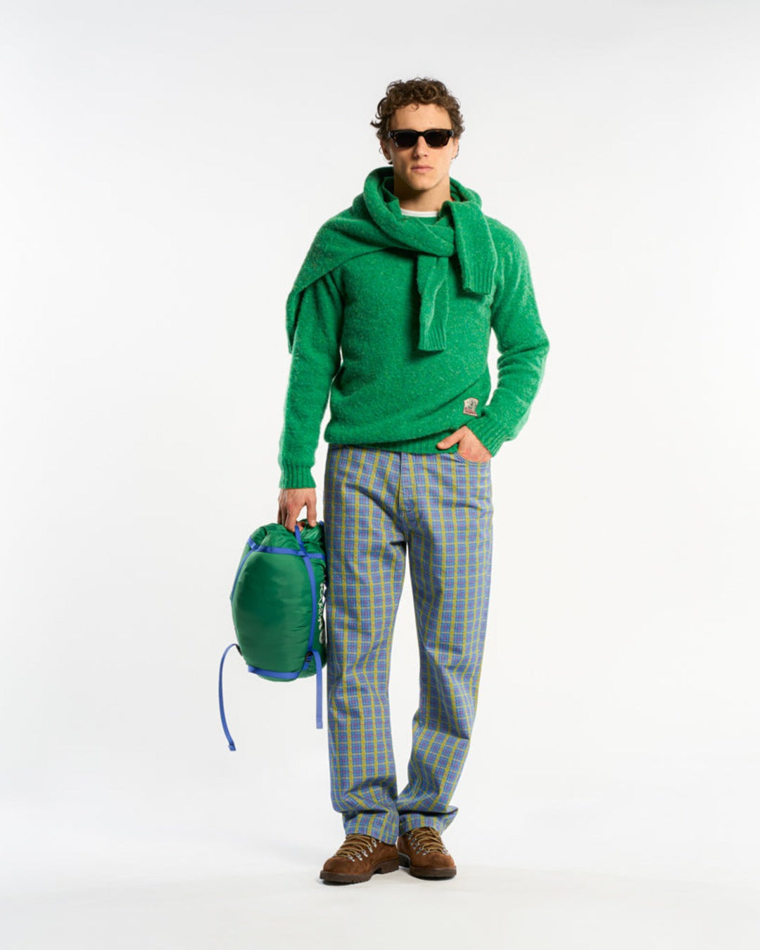 Au Vieux Campeur - Congés Payés - Pantalon À Carreaux Edgar - Vert Rouge & Bleu
