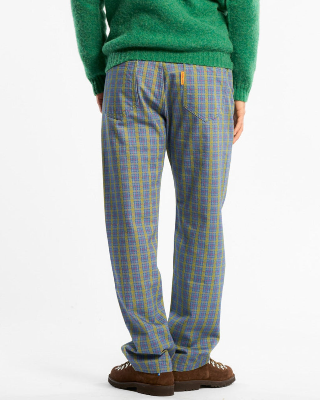 Au Vieux Campeur - Congés Payés - Pantalon À Carreaux Edgar - Vert Rouge & Bleu
