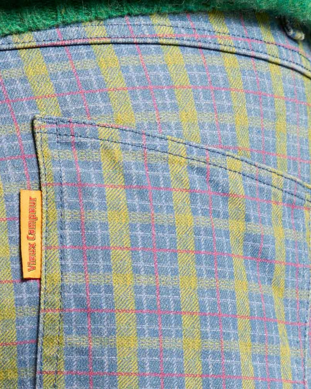 Au Vieux Campeur - Congés Payés - Pantalon À Carreaux Edgar - Vert Rouge & Bleu