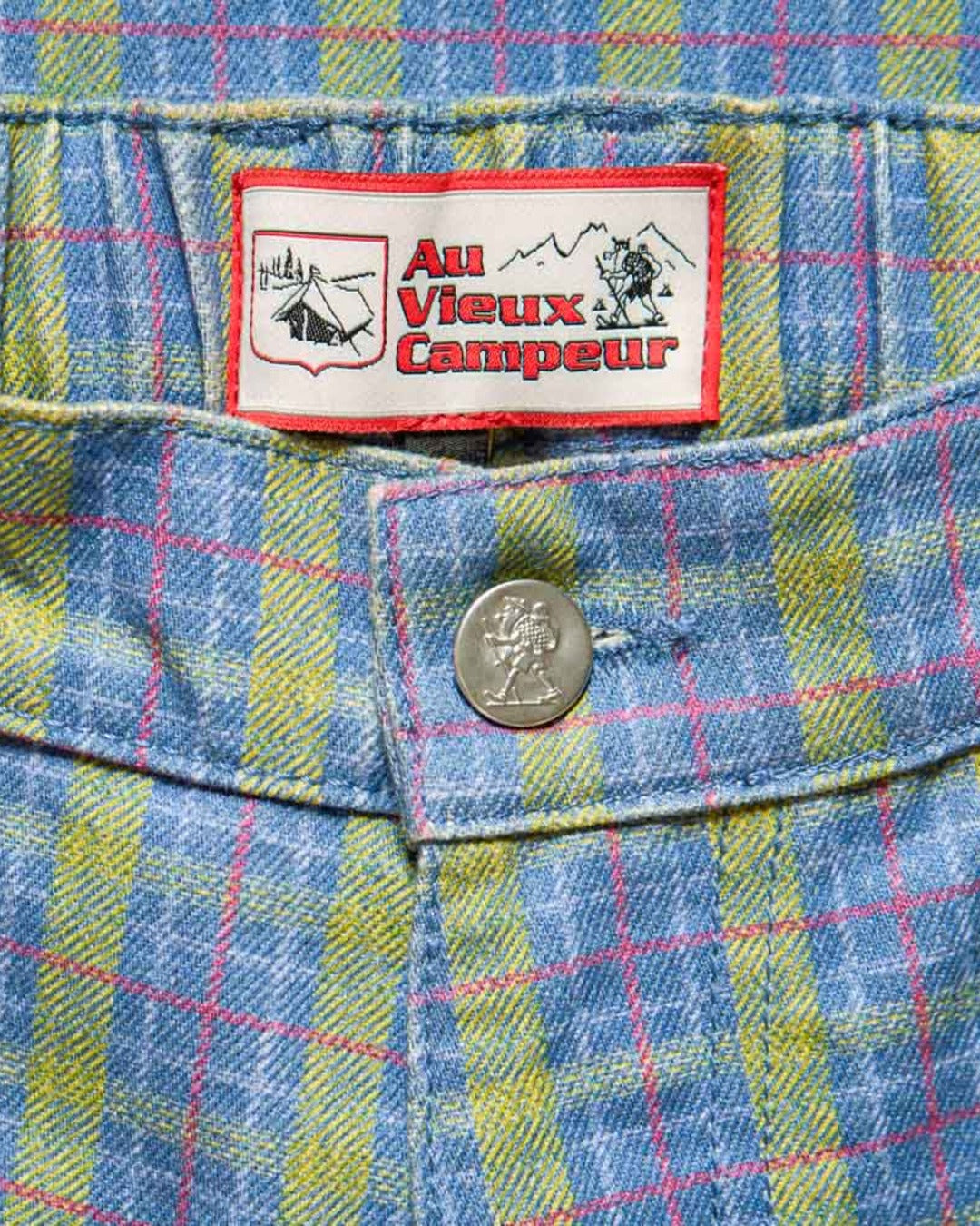 Au Vieux Campeur - Congés Payés - Pantalon À Carreaux Edgar - Vert Rouge & Bleu