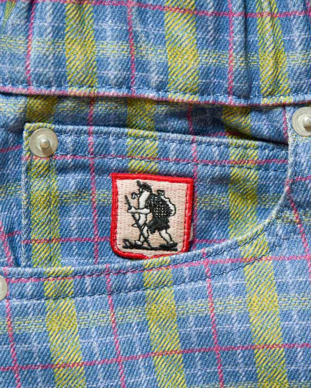 Au Vieux Campeur - Congés Payés - Pantalon À Carreaux Edgar - Vert Rouge & Bleu