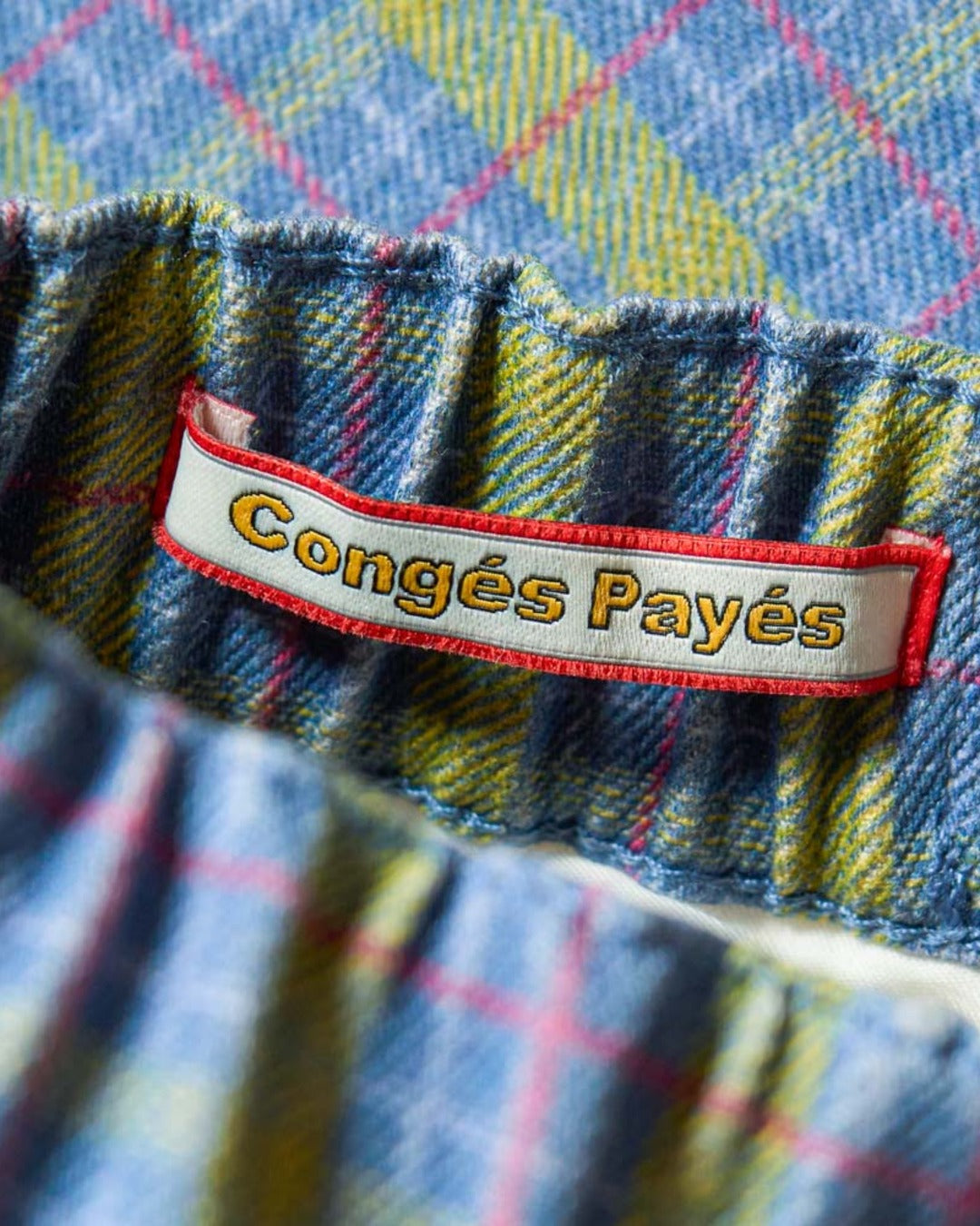 Au Vieux Campeur - Congés Payés - Pantalon À Carreaux Edgar - Vert Rouge & Bleu