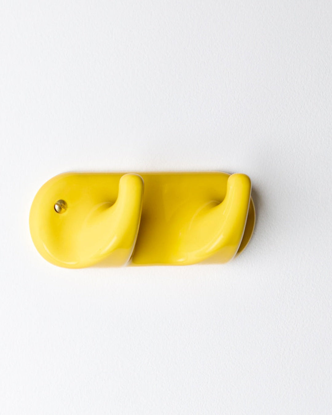Zangra - Patere 2 Crochets En Porcelaine - Jaune