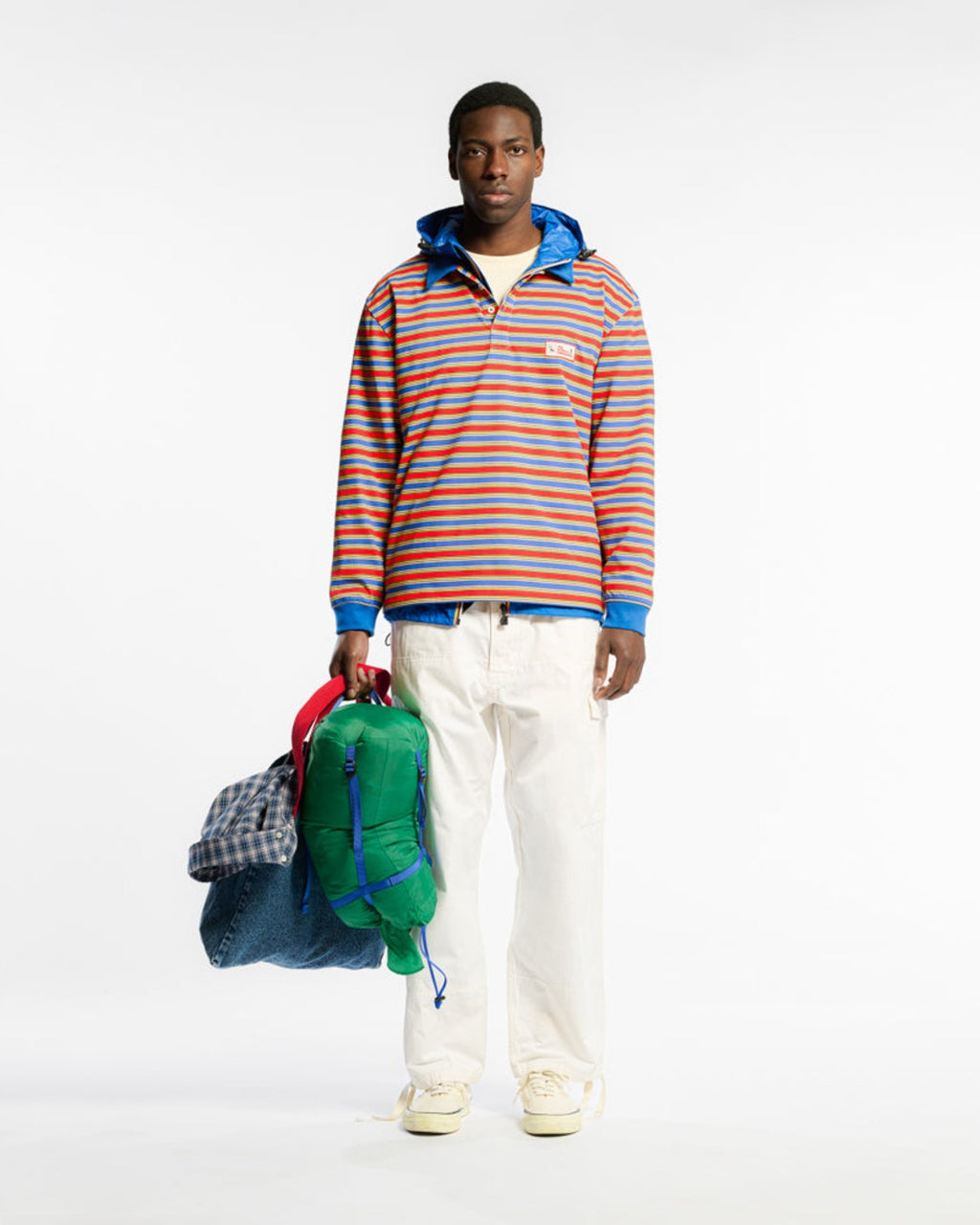 Au Vieux Campeur - Congés Payés - Roger Striped Polo - Green Red & Blue