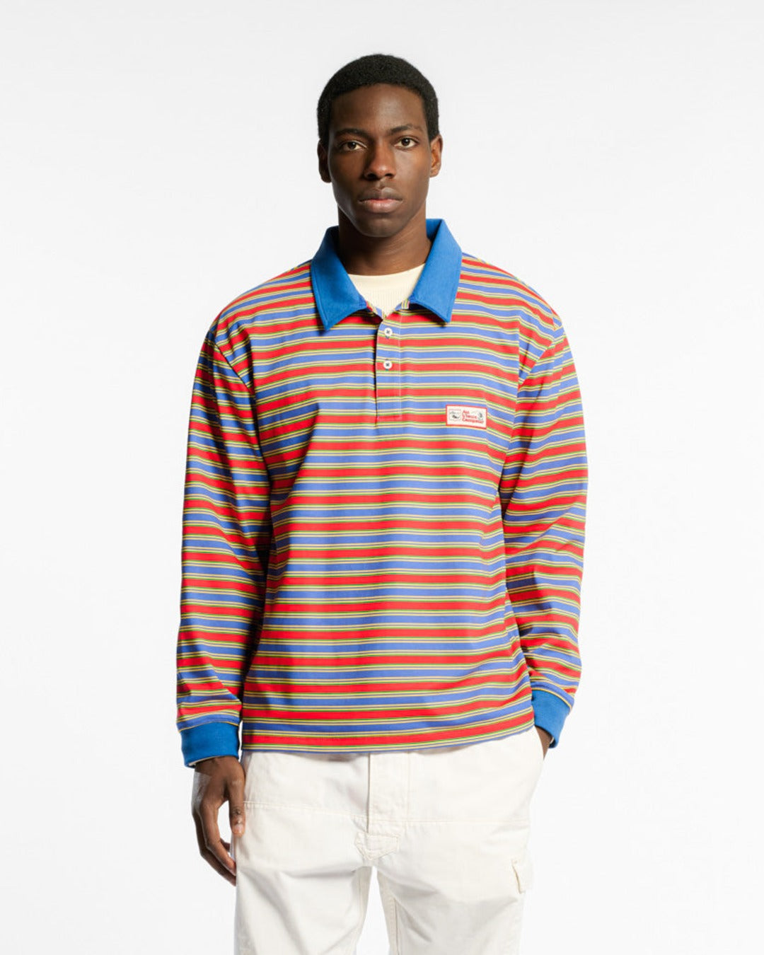 Au Vieux Campeur - Congés Payés - Roger Striped Polo - Green Red & Blue