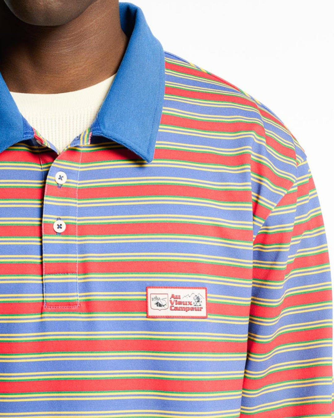 Au Vieux Campeur - Congés Payés - Roger Striped Polo - Green Red & Blue